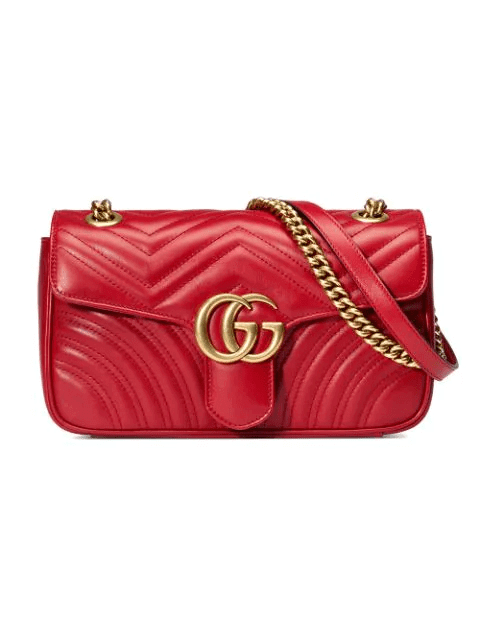 GG MARMONT SMALL LEATHER MATELASSE SHOULDER BAG