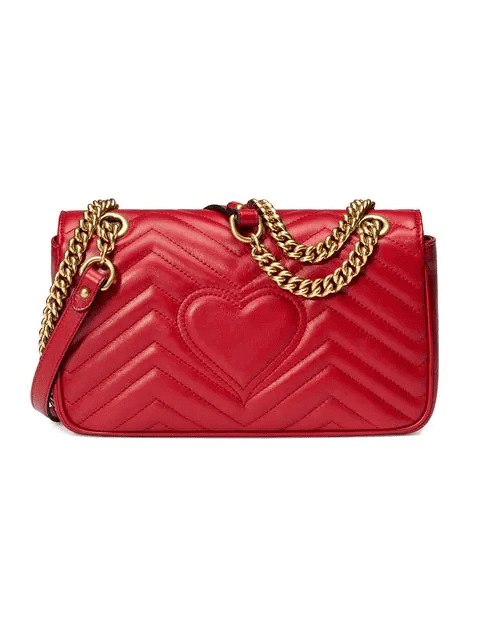 GG MARMONT SMALL LEATHER MATELASSE SHOULDER BAG