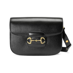 BLACK LEATHER HORSEBIT 1955 SHOULDER BAG