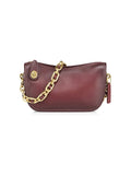 SWINGER LEATHER SHOULDER BAG IN BURGUNDY